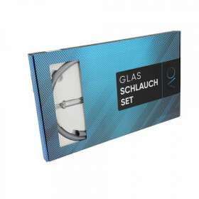 AO Hookah Schlauchset Glas Colored Flat Silber