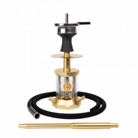 AMY DELUXE Shisha Alu Tube S 1400 Transparent RS Gold