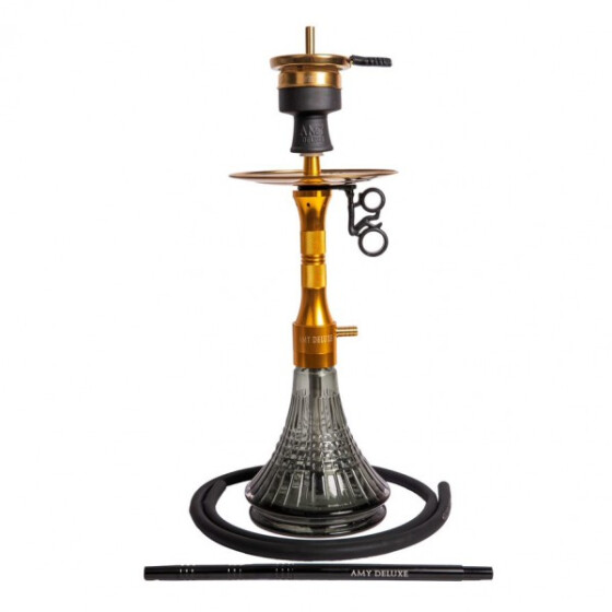 AMY DELUXE Shisha Alu Cage S Schwarz RS Gold