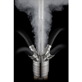 Steamulation Edelstahlshisha Ultimate Transparent Weiß RS Silber